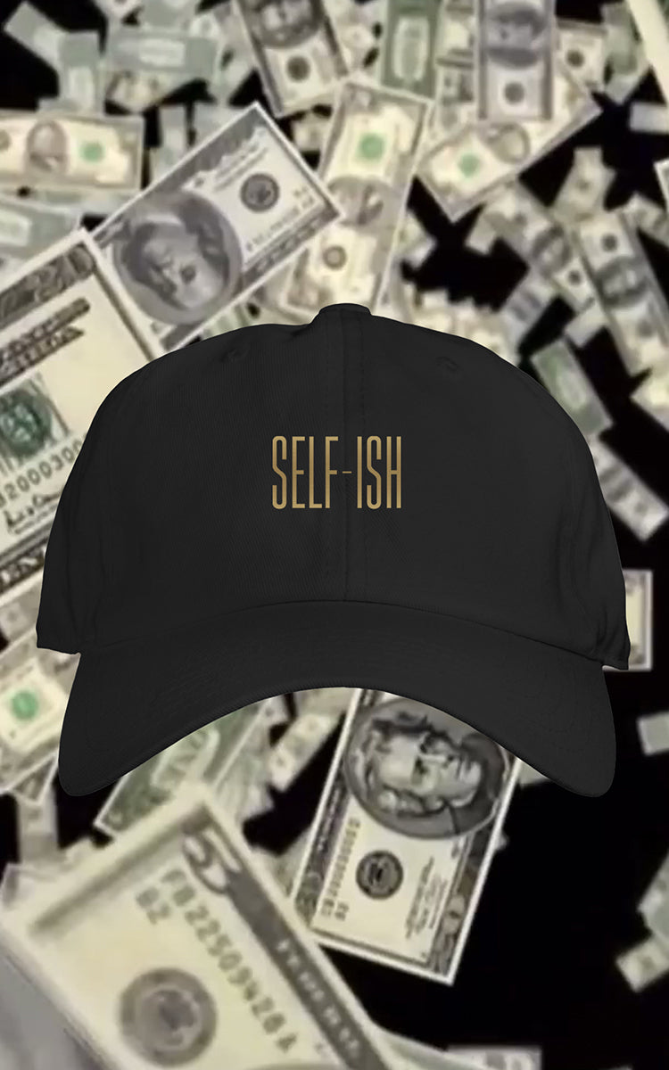 SELF-ISH BLACK W/GOLD DAD HAT